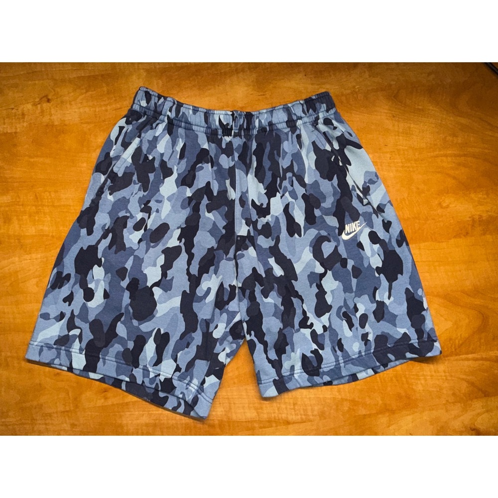 Nike Mens Sportswear Club Fleece Camo Shorts Blue Camouflage Small BV2838-410‎